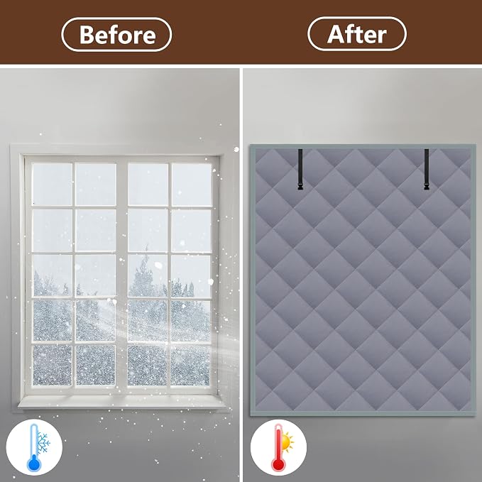 3-Layer Winter Insulated Window Cover, Thermal Insulated Window Blanket | 63 x - Image 4