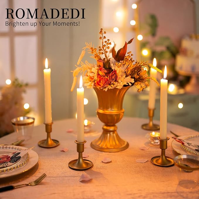 Candlestick Holders Taper Candle Holders, Romadedi Gold Candle Stick Candle - Image 4