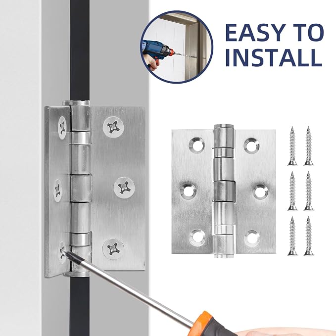 6 Pack Ball Bearing Door Hinges - Image 6