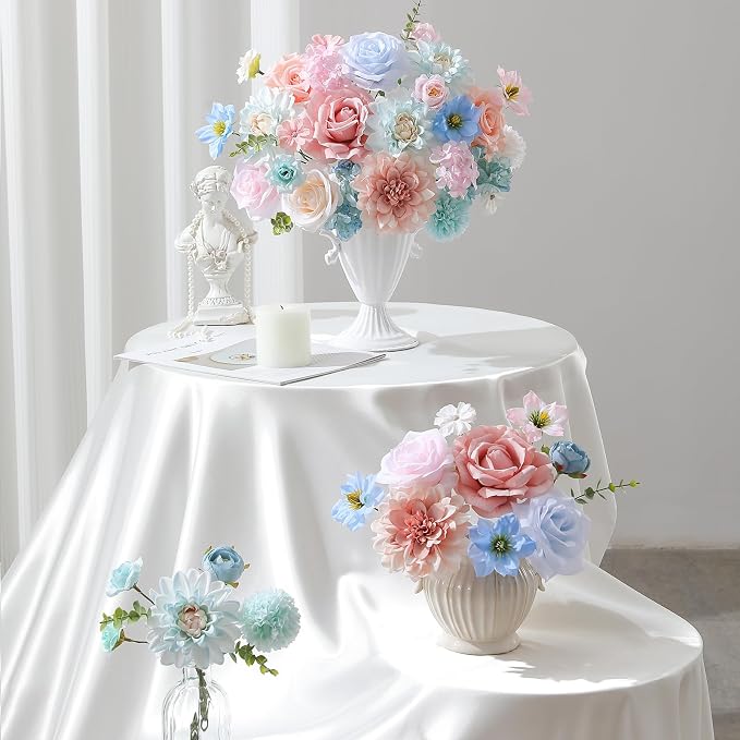 Artificial Flowers Fake Rose Flowers Dahlia - Image 3