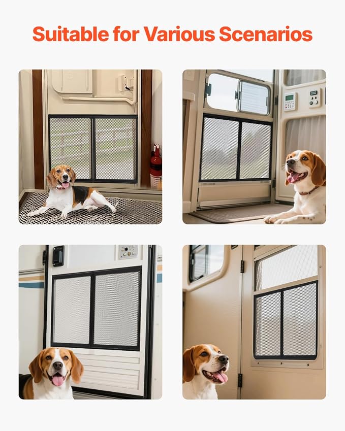 VEVOR RV Screen Door Protector, 26.5 x 20 inch Door Grille, Reinforced - Image 6
