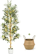 Olive Trees Artificial Indoor 6Ft Tall Faux Plants Large Fake Olivos Tree | by Unknown