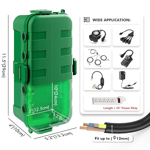 RESTMO Outdoor Electrical Box Waterproof, Extension Cord Cover | IP54 - Image 3