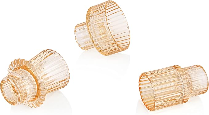 Vixdonos Glass Candlestick Holders Tealight Candle Holders - Image 3