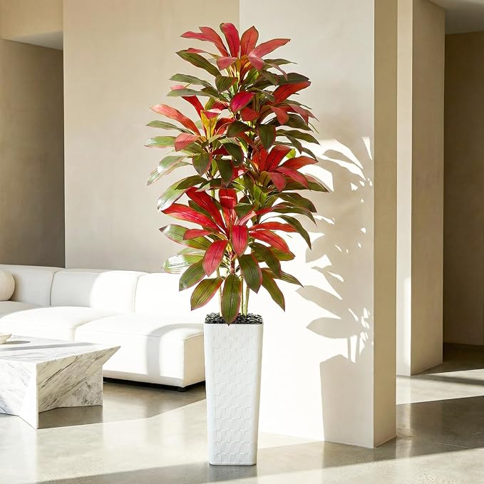 Artificial Red Dracaena Tree Indoor, 7FT Tall Fake Floor Plants - Image 9