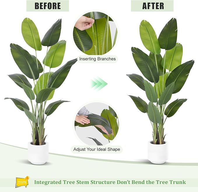 Artificial Bird of Paradise Plant 6Ft Tall Fake Tropical Palm Tree Large Fake - Image 8