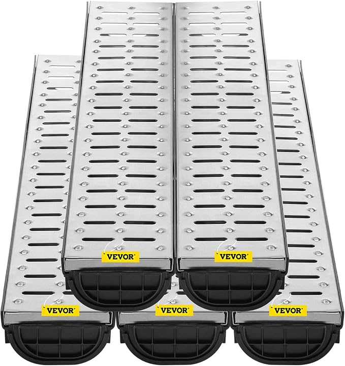 VEVOR Trench Drain System 5 Pack, Channel Drain by VEVOR