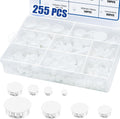 255PCS Plastic Hole Plugs White Plastic Plug Kit Flush Type Hole Plugs | 8 by uillcuet