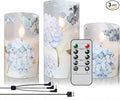 Rechargeable Hydrangea Glass Flameless Candles by DRomance