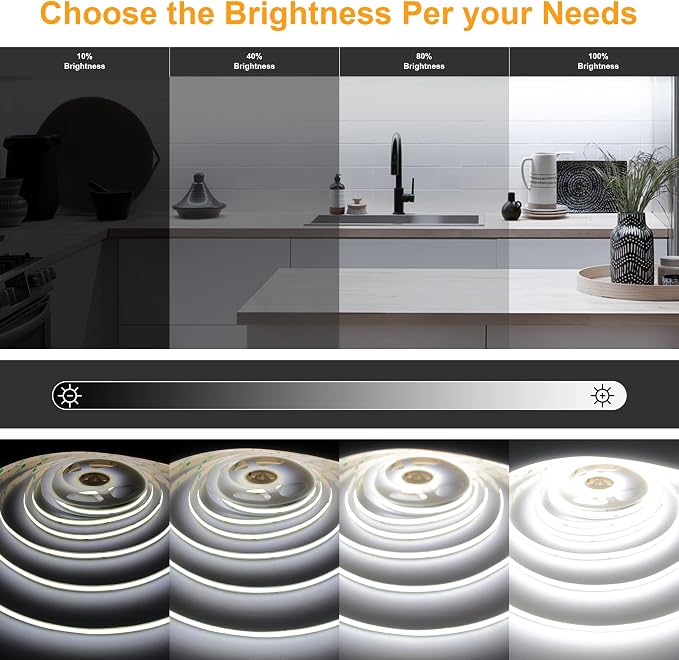 AXMOTUT 32.8ft White COB LED Strip Light - Image 2