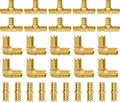 30-Pack 1/2 Inch PEX Fittings Kit, 10 Each Elbow Tee Coupling | Crimp Pipe by SUNGATOR