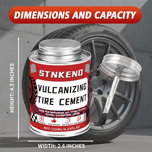 Vulcanizing Rubber Cement, 4.4 Oz Tire Rubber Adhesive | Car Tire Repair Cement - Image 7