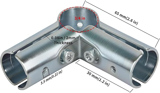 90 Degree Pipe Clamp Connector L Shape Fittings - Image 2
