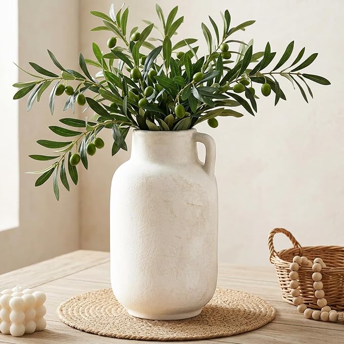 Ceramic Flower Vase, 9.3in Farmhouse Table Rustic Vases, Small Flower - Image 3