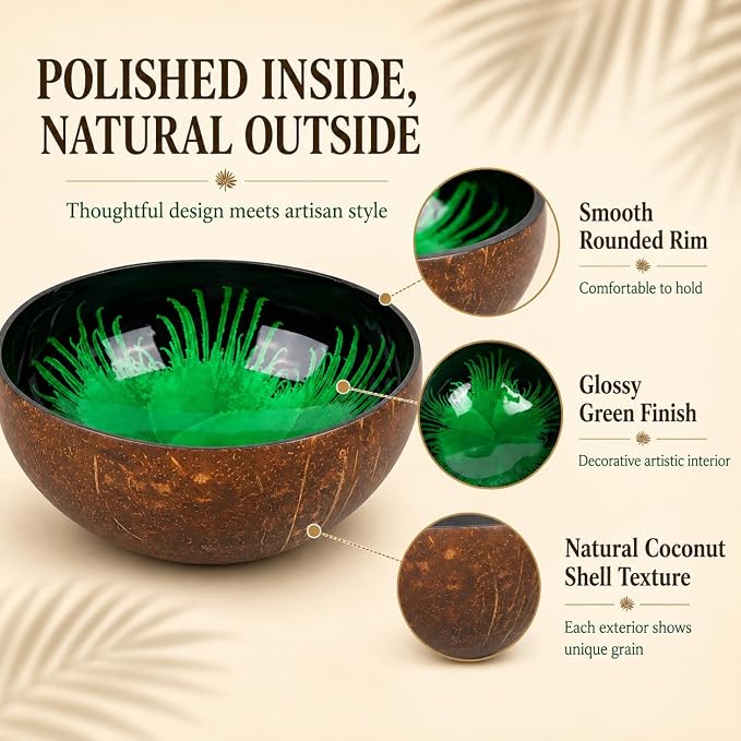 Natural Coconut Bowl Key Decorative - Image 3
