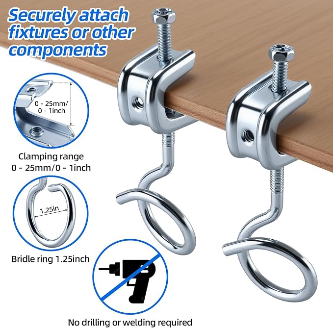 50 Set Beam Clamp 1/4" x 20 Steel Small C Clamps - Image 4