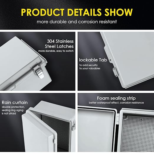 IP67 Outdoor Electrical Junction Box Waterproof 5.9"×3.9"×2.8" | Weatherproof - Image 4