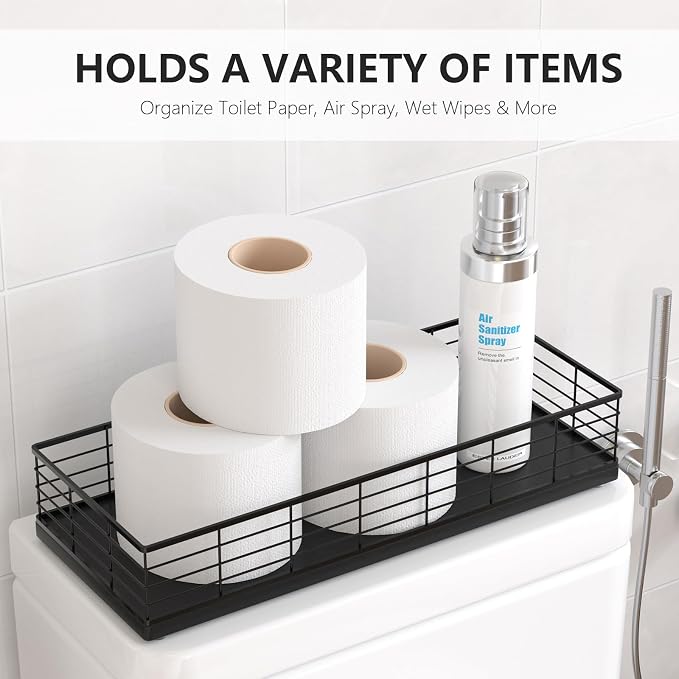 Toilet Paper Storage Basket, Narrow Bathroom Countertop Organizer - Image 2