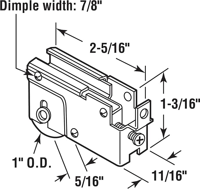 Prime-Line D 1840 1 In. Steel Ball Bearing Sliding Door Roller Assembly - Image 2