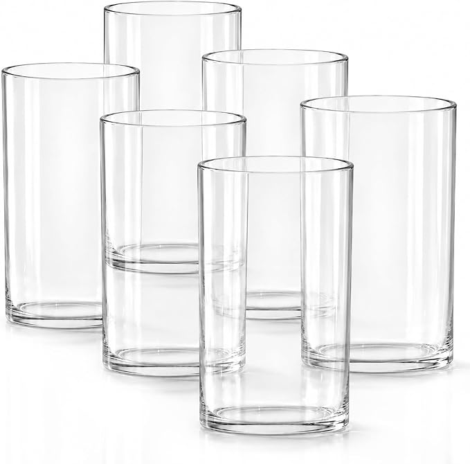 Royal Imports Glass Cylinder Vase 6"x 12" Tall Set of 6 | Cylinder Vases by RoyalImports