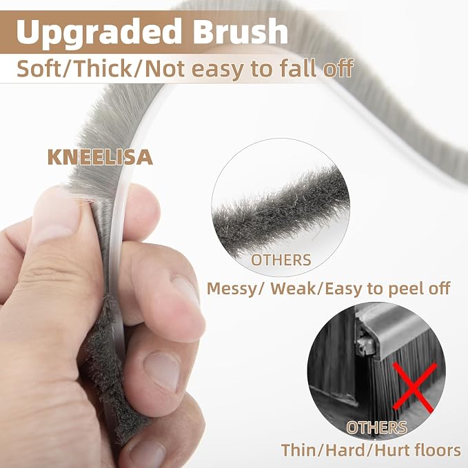 KNEELISA 39”X 2 Pack Door Sweep Brush Bottom Exterior & Interior, Silicone | - Image 2