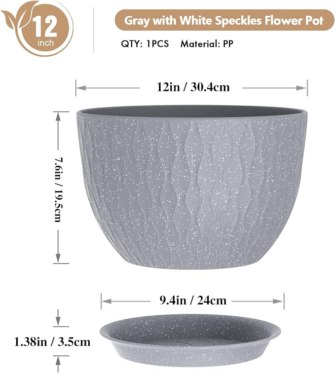 WSMKSZ 12 Inch Wide Water Ripples Flower Pots - Image 2