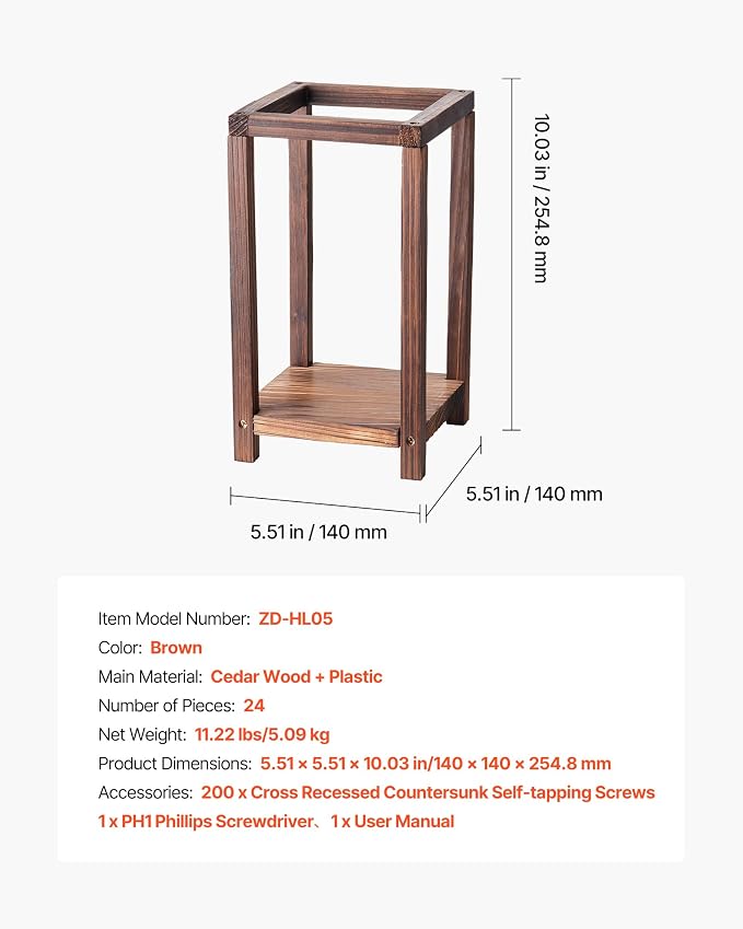 VEVOR 24 Pcs Wooden Wedding Lantern, Cedar Wood and Plastic Wooden Lantern - Image 7