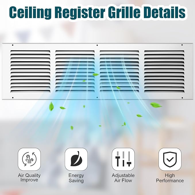 Blulu 6 Pack Fit for 30 x 6 Inch Duct Opening Return Air Vent Cover - Image 6