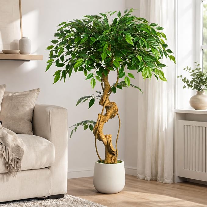 4FT Artificial Ficus Tree, 48in Fake Silk Tree - Image 5
