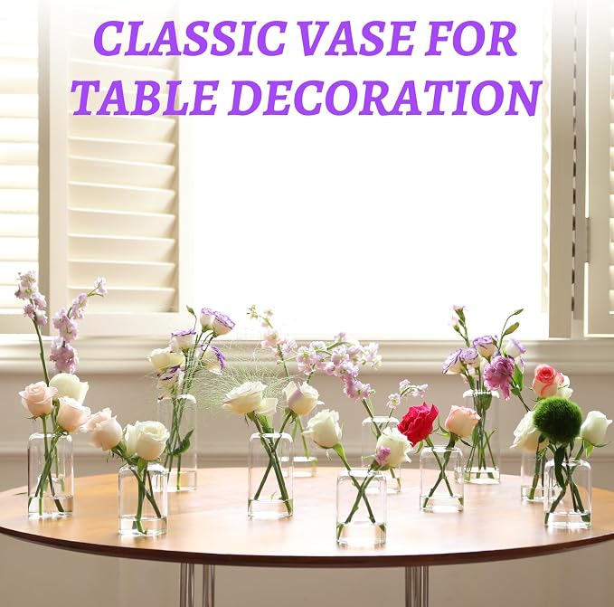 Bud Vases in Bulk Set of 12, Glass Small Vases - Image 6