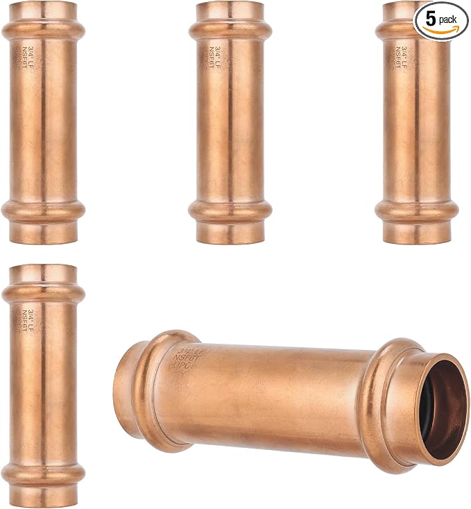 3/4" Copper Press Extended Repair Coupling NO Stop – Copper Press Coupling by YVSKMPlumbingSolutions
