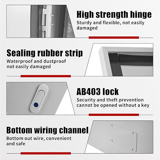 Electrical Box 24 x 24 x 12 Inch Indoor Outdoor Electrical Enclosure Box Steel - Image 3