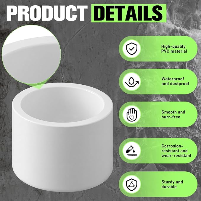 40 Packs 1/2 Inch PVC Pipe End Cap, Fitting 0.84" OD Schedule 40 Furniture Grade - Image 3