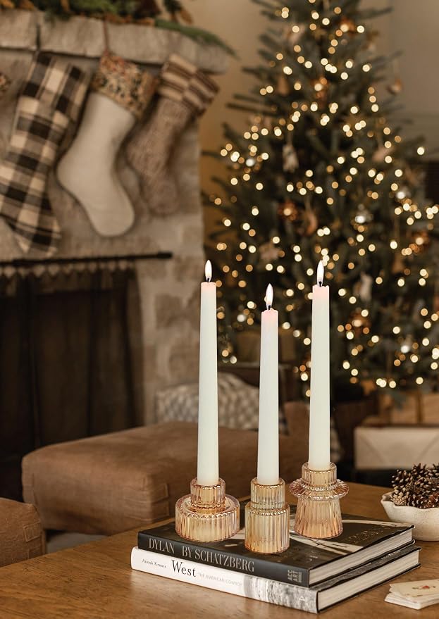 Vixdonos Taper Glass Candlestick Holders Tealight Candle Holders - Image 6