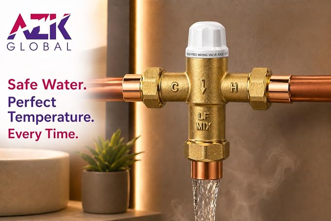 1/2" Sweat Union Thermostatic Mixing Valve, Cert: ASSE, NSF | TMV, Precise - Image 6