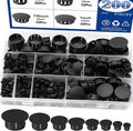 Tnisesm 200Pcs 8 Sizes Nylon Plastic Hole Plugs Black 1/4" 5/16" 3/8" 1/2" 5/8" by Tnisesm