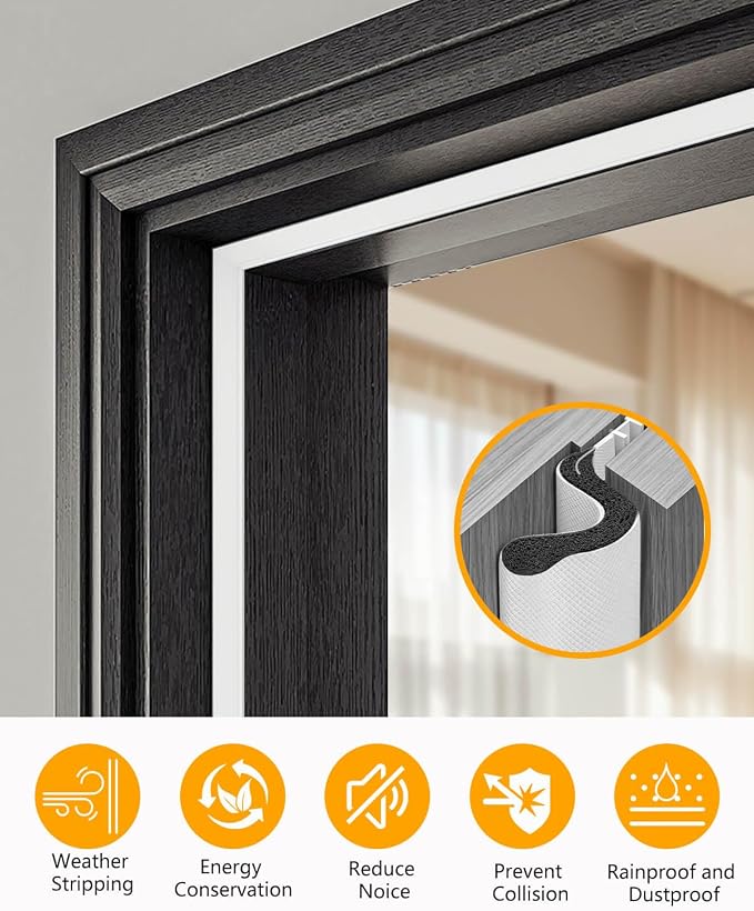 19.7FT Weather Stripping Door Seal: Sound Proof Draft Blocker Kerf Weather - Image 6