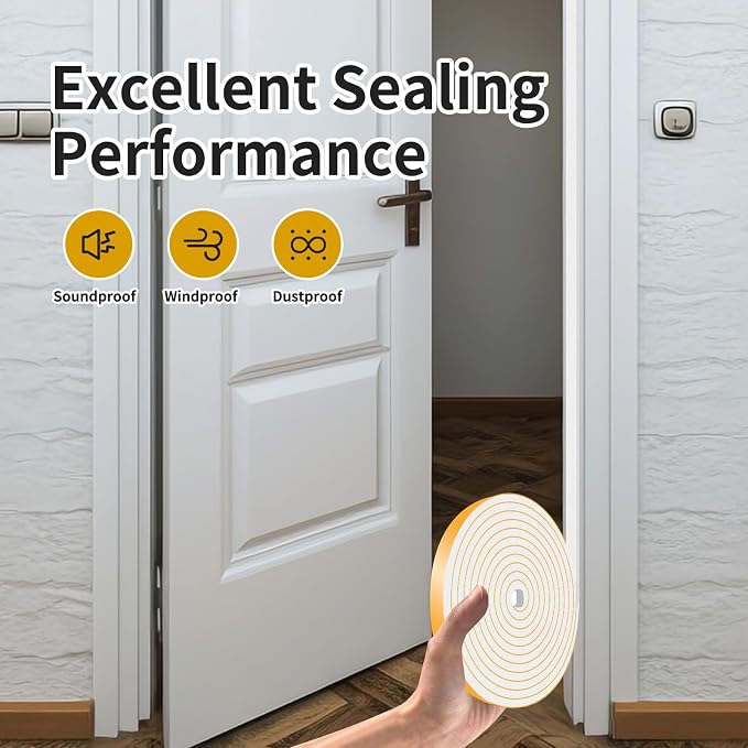 Weather Stripping, High Density CR, Strong Adhesive, 1/2 in x 1/4 in x 13Ft | - Image 4