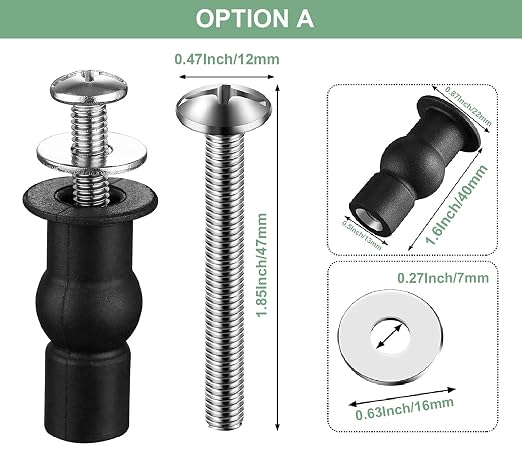 Stainless Universal Toilet Seat Bolts and Nuts Set - Image 6