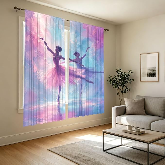 Dreamy Art Decor Window Curtains 2 Panels Set, 52 X 84 Inch Polyester Drapes - Image 7