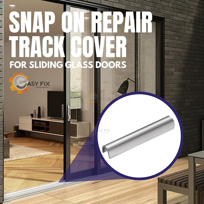 Hardware Sliding Patio Door Track Cover, ⁷⁄₃₂" W × ⁹⁄₃₂" H Stainless Steel - Image 6