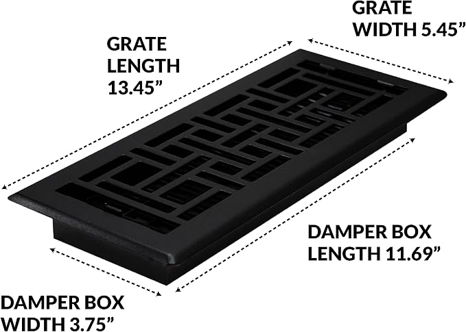 Decor Grates Metal Oriental Decorative Air Vent Cover 4x12 Floor Register – - Image 7
