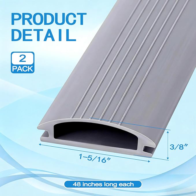 2 Pack 48 Inch Door Threshold Seal Vinyl Replacement Insert - Image 2