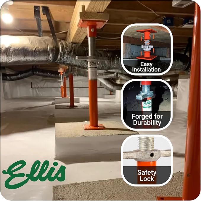Ellis Manufacturing Light-Duty Steel, Construction Jack Post, Floor Leveling - Image 8