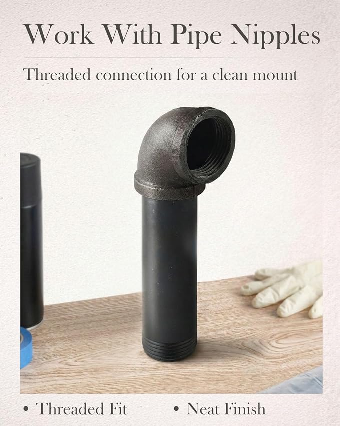 1/2 in Malleable Iron Pipe Elbows, 10 Pack Threaded Fittings | Durable - Image 4