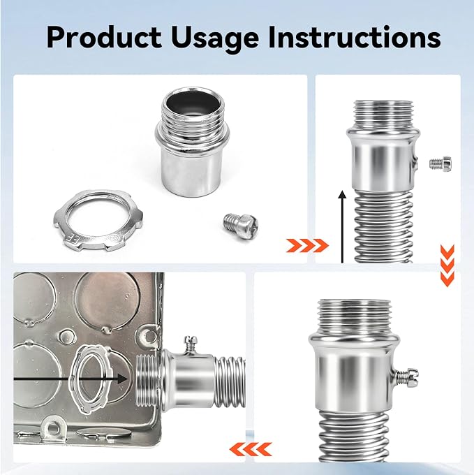 EMT Set Screw Connector 1/2 Inch, 50 Pack – Die-Cast Zinc Electrical Conduit - Image 5