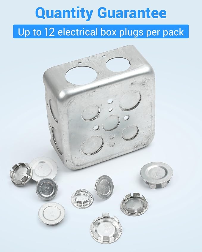12 Pcs 1/2 Inch Knockout Plugs for Electrical Box Conduit Openings | Knockout - Image 7