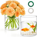 2pcs 6" x 4.7" Clear Glass Cylinder Vases by TBWIND