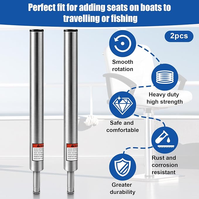 3/4" Boat Seat Pin Post, 16-Inch Height Marine Aluminum Alloy Pedestal Base Post - Image 4
