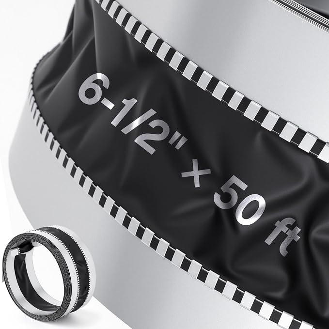 Zonon 6-1/2 x 50 ft Vinyl Flexible Duct Connector Canvas Duct Connector Roll by Zonon